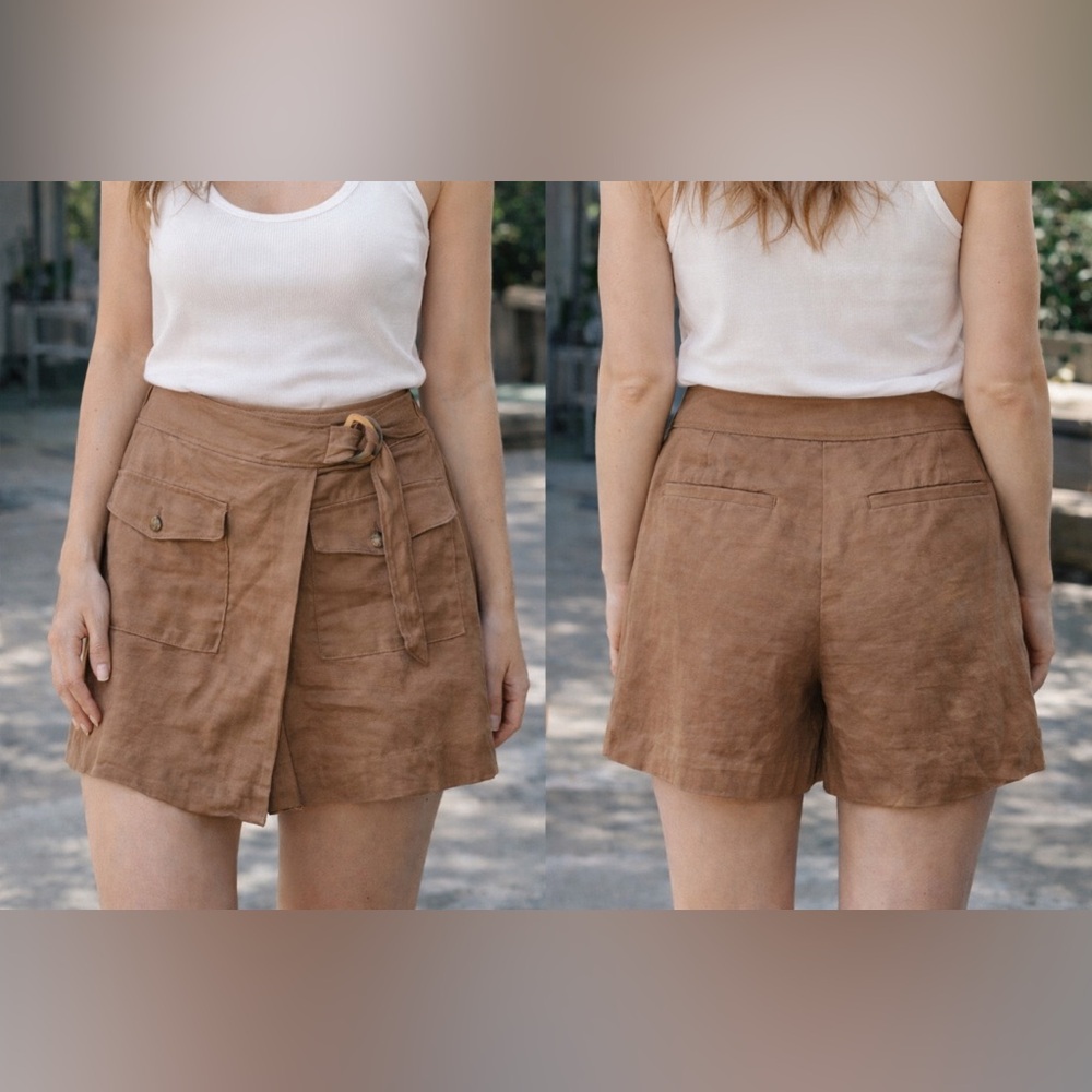 White House Black Market Tan Women's Skirted Shorts. Size 6. Great Condition.